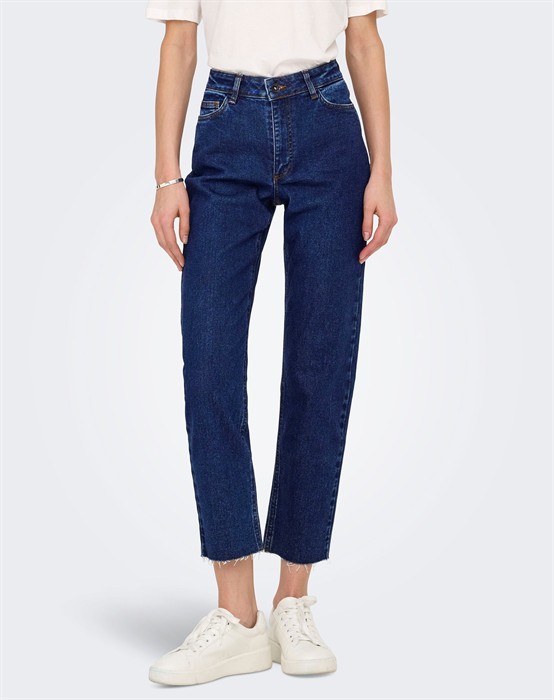 JDYLullu HWStraight Jeans - Dark Blue Denim 